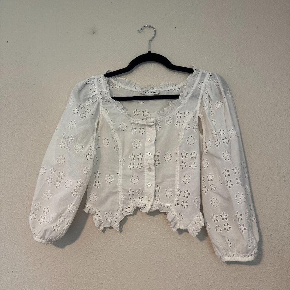 Sandy Liang Palisades Eyelet Top Size 2